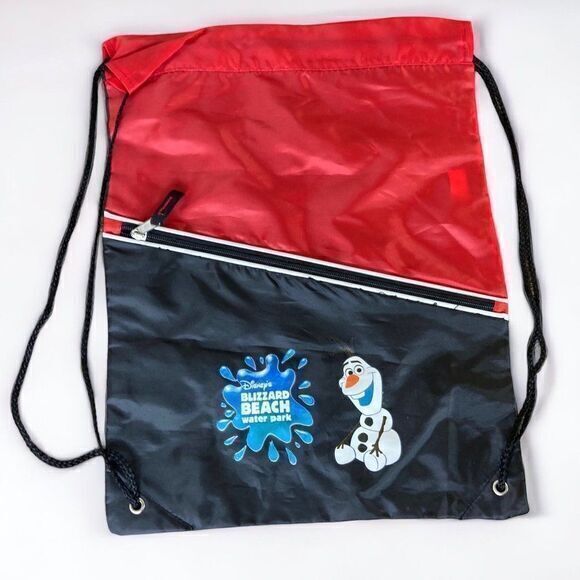 Disney Blizzard Beach Bag Park WDW Drawstring New Adult Kids Black Red Zipper‎ - Picture 1 of 8